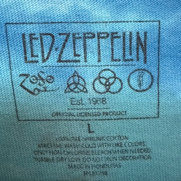 Vintage Led Zeppelin Rock Band 1975 Tour Swan Song Tie-Dye Men’s L T-Shirt MINTY - Picture 4 of 4